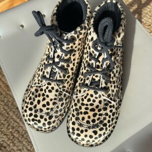 Kickers Platform Leopard Print Lace-Up Ankle Boots